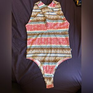 FARM Rio Striped Floral bodysuit